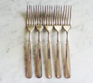 5 tenedores de cena American Silver Co 12 DWT plato de plata 7 1/8 pulgadas - Imagen 1 de 3