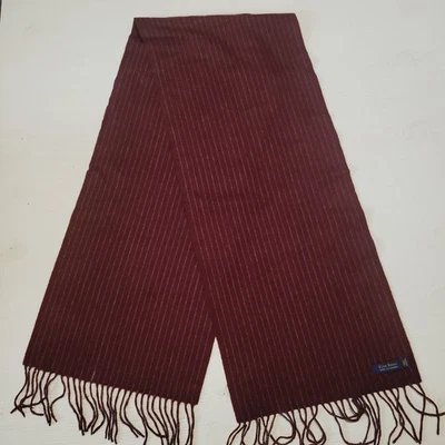 Frindge Club Room 100 % cachemir rojo borgoña a rayas 60"x12" Foto 1 de 4