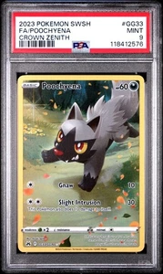 PSA 9 POOCHYENA GG33/GG70 CROWN ZENITH: GALARIAN GALLERY FA MINT - Picture 1 of 2