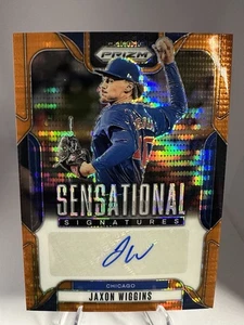 2025 Panini Prizm Jaxon Wiggins Sensational Signatures Orange Pulsar /99 Go Cubs - Bild 1 von 6