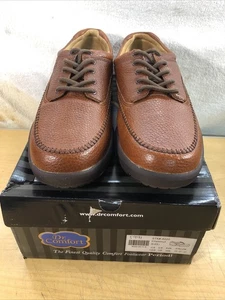 Dr. Comfort Men's Leather Shoe 8020 Chestnut Brown Size 11.5 Wide (5991) - Picture 1 of 7