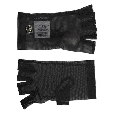 Guantes DOLCE & GABBANA Negro Nylon Longitud de Muñeca Mitón Sin Dedos 7.5 / M 380usd Foto 1 de 4