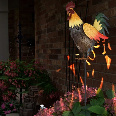 Außenleuchte Solarlampe Steckleuchte LED Garten Deko Tierfigur Hahn Erdspieß - Bild 1 von 4