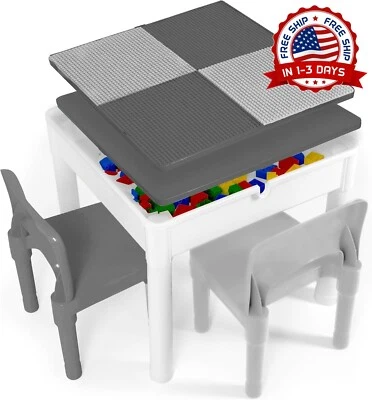 Juego de mesa y silla de actividades para niños 5 en 1 con bloques de construcci - Image 1 of 4