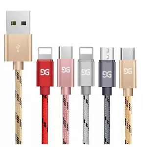 USB Cable Charger for Apple IPhone Braided Cable - Multiple Color Options - Bild 1 von 8