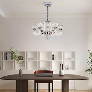 6 Lights Pendant Fixture Modern Ceiling Lamp Elegant Crystal Chandelier USA - Picture 1 of 24