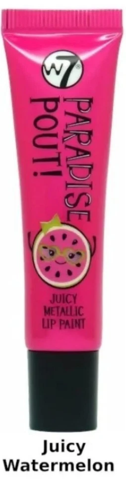 W7 London Paradise Pout! Juicy Metallic Lip Paint 13ml - Juicy  Watermelon - Image 1 of 1