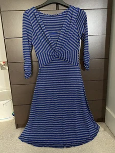 Ladies Striped Long Sleeve Midi Dress Size 8 - Picture 1 of 6