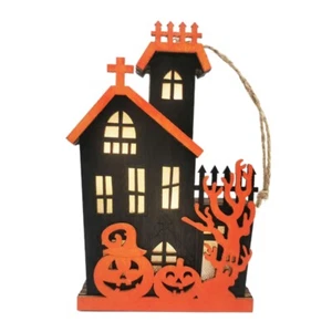 Halloween Electronic Wooden Haunted House Pendant Door Hanging Signs - Picture 1 of 8