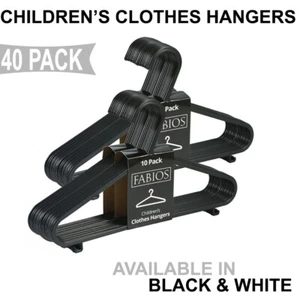 40 x BABY CHILDREN KIDS PLASTIC HANGERS CLOTHES CLOTH PLASTIC COAT HANGERS WHITE - Picture 1 of 11