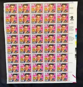 1992 Elvis Presley USPS Stamps-Rock & Roll -Full Sheet of 40 - 29 Cent MINT! - Picture 1 of 3