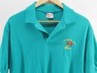 Vintage 80?S Skeet Shooting Embroidery Turquoise Xl Polo Shirt Made In Usa