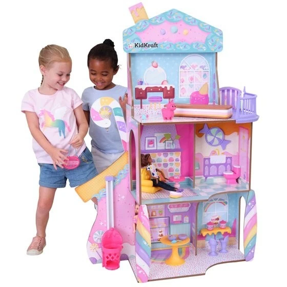 - KidKraft Candy Castle Wooden Dollhouse with 28 Accessories Ages 4