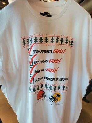 2021 NFL Green Bay packers cleveland browns Gameday t shirt program December 25 - Image 1 of 2