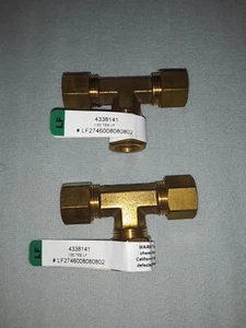 1/2" Brass Compression Tee (4338141 / LF2746008080802) x2 - Picture 1 of 1