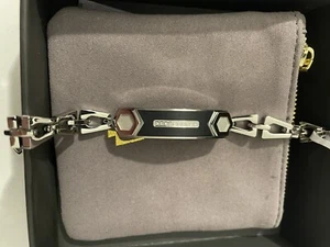 Bulova Mens Precisionist White Diamonds Chain ID Bracelet 7” To 7.5” Inches - Picture 1 of 4