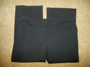NEW Lane Bryant 26 Black Gray Thin Striped Dress Pants Quality Side Buckles - Picture 1 of 3