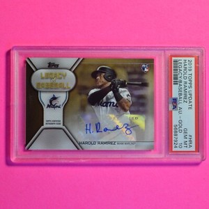 Harold Ramirez 2019 Topps Legacy of Baseball GOLD Auto RC #d/50 PSA 10 GEM MINT