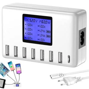 USB Ladegerät Mehrfach,60W 8-Port USB Ladegerät,Hub Ladestation Netzteil Adapter - Bild 1 von 12