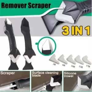 3 in 1 Multifunctional Silicone Remover Caulk Finisher Sealant Smooth Scraper US - Picture 1 of 12