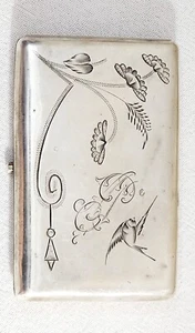 Rare Antique Cigarette case Silver 84 (875) Russian Empire 1910 Engraved Marked. - Picture 1 of 14