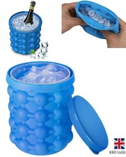 Summer Ice Cube Maker Silicone Ice Bucket Space Saving Ice Mould Tray Tool UK