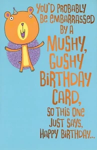 Funny BIRTHDAY Folding Pop Up Card, Mushy Gushy Animals by American Greetings +✉ - Picture 1 of 6