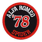 1978 Alfa Romeo Spider Embroidered Patch Black Twill/Red Iron-On Sew-On Hat Bag