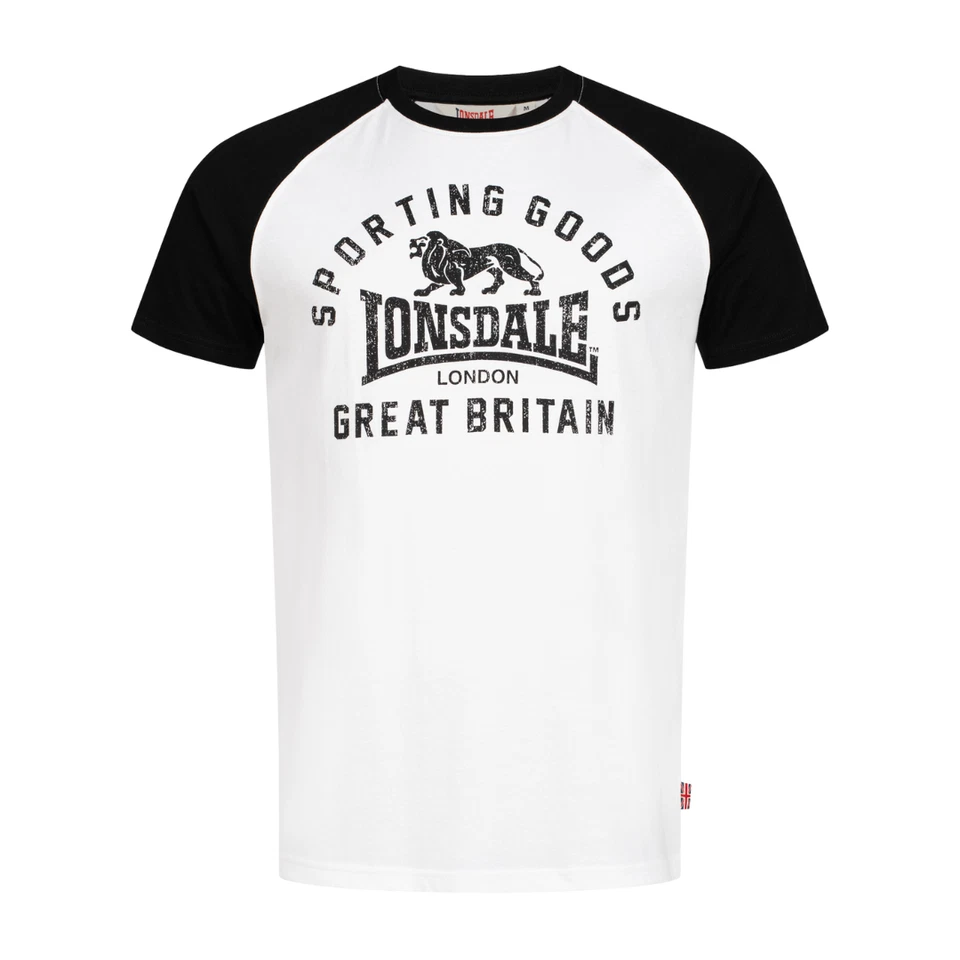 Lonsdale London Men's T-Shirt Trenance Reg Fit In White/Black - Image 1 of 1