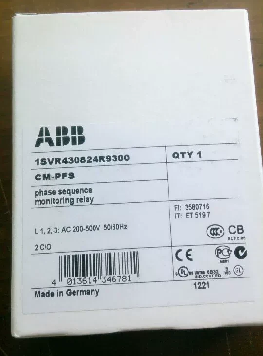 ABB Cm-pfs Phase Sequence Monitoring Relay 1SVR430824R9300
