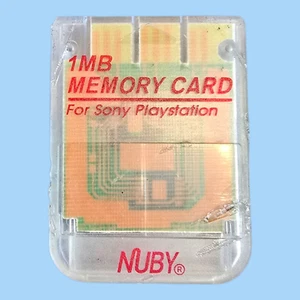 NUBY PlayStation 1 (PS1) 1 MB Memory Card Clear Transparent - Bild 1 von 6