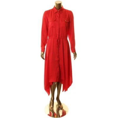 NUEVO VESTIDO CAMISERO LAUREN RALPH LAUREN PARA MUJER SATINADO CORDÓN CINTURA TEDO Foto 1 de 2