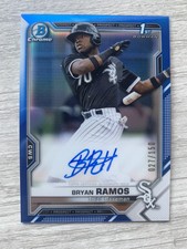 2021 BOWMAN CHROME BRYAN RAMOS BLUE REFRACTOR AUTO CARD 1ST BOWMAN /150