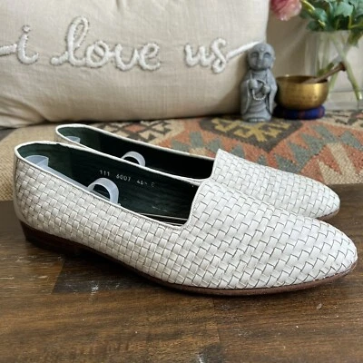 GUCCI Rare Vintage White Woven Leather Loafers IT/EU46.5 US13 - Image 1 of 4