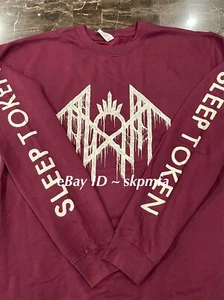 SLEEP TOKEN Vines Maroon Crew Shirt Mens XL OFFICIAL MERCH 💯 😴 🪙 Sold Out!! - Picture 1 of 3