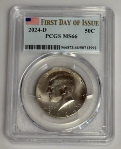 2024-D PCGS Kennedy Half Dollar MS66 MS-66 Business First Day of Issue 50c - Picture 1 of 2