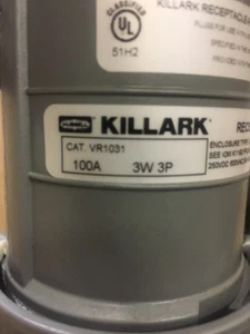 KILLARK VR1031 100A RECEPTACLE  ENCLOSURE 3POLE 3WIRE VERSAMATE - Picture 1 of 4