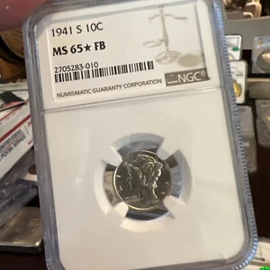 1941-S Mercury Dime 10c NGC MS65 Star ⭐️ * FB PL Die Polish! Looks Proof! FS?? - Picture 1 of 7