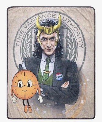 Marvel Loki President Loki & Miss Minutes Throw Blanket 48 x 60 New NO HANGER - Image 1 of 4