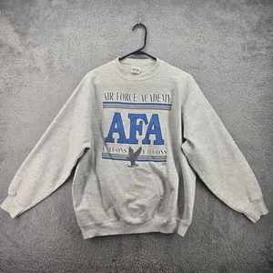 Felpa Air Force Academy Falcons uomo XL grigia vintage anni 90 made in USA sportiva - Foto 1 di 9