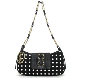 Yves Saint Laurent YSL Black Polka Dot Chain Shoulder Bag - Picture 1 of 4