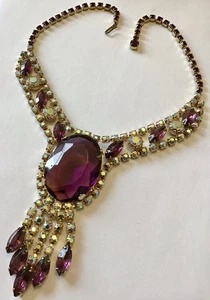 VINTAGE JULIANA LILA UND BOREALIS STRASS HALSKETTE G5 - Bild 1 von 2