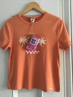 Camisa Lucy and Yak Maya S Naranja Olas Playa Algodón Orgánico Foto 1 de 4