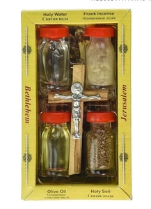 5 Holy Set Jerusalem Anointing oil,Holy Water,Cross. Frankincense - Picture 1 of 4