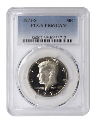 1971 -S Kennedy Proof Half Dollar CAMEO PCGS PR69 - Image 1 of 3