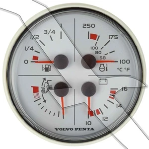 Medidor de instrumentos blanco Volvo Penta EVC 4 funciones ajuste voltaje temperatura combustible 3885215 - Imagen 1 de 3