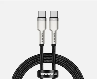 Baseus Metal 100W USB C to USB Type C Cable For iPhone 16 15 Pro Max - Image 1 of 4