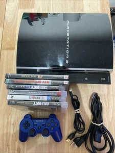 Sony PlayStation 3 Console PS3 CECHE01 Backwards Compatible 80GB W/ Games - Picture 1 of 12