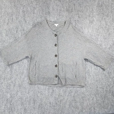 J Jill Sweater Womens XS Gray Heather Pure Jill Kimono 3/4 Sleeve Knit Cardigan - Image 1 of 4