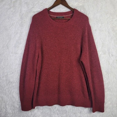 Suéter pesado Banana Republic para hombre L rojo arándano acanalado mezcla de lana italiana Foto 1 de 4